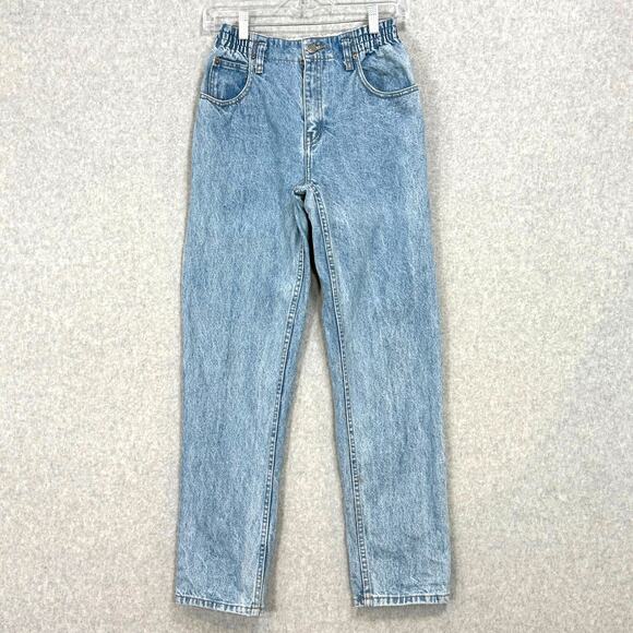 Vtg 90's Gap Kids Classic Jeans Size Boys 14 Elastic Waist Logo Patch Preppy - Picture 2 of 16